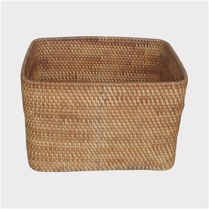 Panier rectangulaire en rotin plastique en osier plateau de rangement pour fruits et légumes fait à la main pour la cuisine et la salle de bain - Product Image 2
