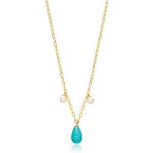 Stylish Drop Shape Turquoise <b>Charm</b> <b>Pendant</b> Wholesale Turkey 925 Sterling Silver Women Jewelry - Product Image 1