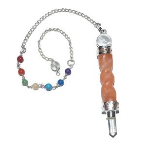 Peach Aventurine Spiral Chakra 3pcs Pendulums - Product Image 1