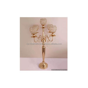 Easter Handmade Eco-Friendly Gold Plated Metal Aluminium 5-Arm Centerpiece <b>Candelabra</b> by RAZVI INTERNATIONAL - Product Image 6