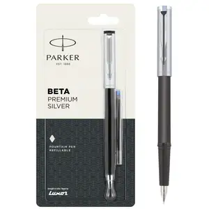 फाउंटेन पेन पार्कर बीटा प्रीमियम चांदी क्रोम ट्रिम फाउंटेन पेन की स्याही कारतूस पार्कर फाउंटेन पेन प्रचार कस्टम लोगो