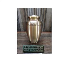<b>LARGE</b> SIZE BRASS Cremation <b>Urn</b> / Funeral <b>Urn</b> American Style Adult Funeral Supplies by Brassworld India - Product Image 1