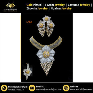 Conjunto de joyería clásica con diamantes de estilo africano y americano, nuevo, bonito, regalo nupcial - Product Image 2