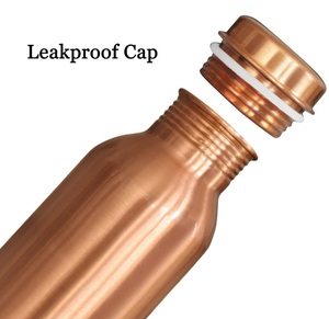 100% puro y de cobre hecho a mano botellas de agua con precio barato | A prueba de fugas cobre liso Yoga botellas de Fitness | En botella, botella de agua personalizada - Product Image 5