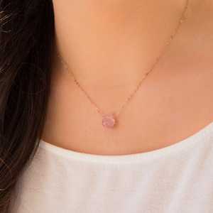 Collier artisanal en argent sterling 92,5 de haute qualité, pierre précieuse naturelle brute non traitée, chaîne à maillons, 14 pouces de long, cadeau en gros - Product Image 5