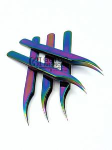 Pince à épiler professionnelle d'extension de cils Plasma arc-en-ciel complet d'isolation de meilleure conception outil de beauté en acier inoxydable de Logo personnalisé - Product Image 2