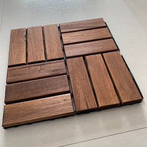 Baldosas de Madera de Acacia - Baldosas Modernas de 12 mm para Pisos Lisos de Cocina, Sala de Estar, Jardín y Balcón - Product Image 1