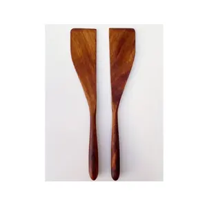 나무 숟가락 디자인 주방 서빙 스푼 천연 나무 요리 도구 기구 숟가락과 주걱 세트 긴 핸들