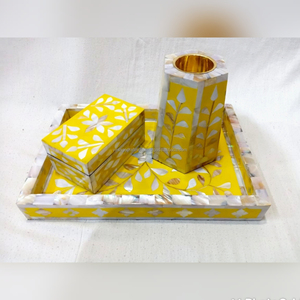 Bandeja de Servir Artesanal VC Personalizada con Incrustaciones de Nácar y Hueso, Estilo Animal, Acabado Pulido, Tacto Real, Arte Coleccionable, Decoración del Hogar - Product Image 3