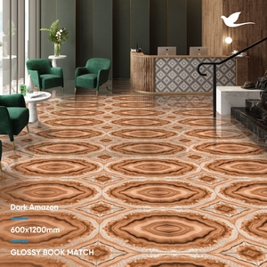 Polished Tiles Brown Color Design with Glossy Look in <b>Polish</b> Finish 600x1200 mm Polished Porcelain Tiles From Leading Supplier - Product Image 3