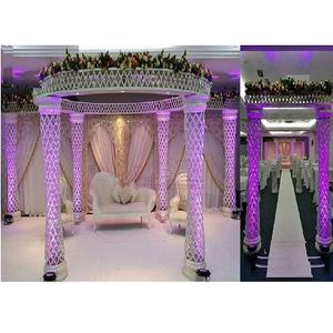 Jour de mariage de rêve Cristal Mandap Décor Intérieur Mariage Palazzo Pilier Mandap Set Modern Western Weddings Palazzo Mandap Designs - Product Image 1