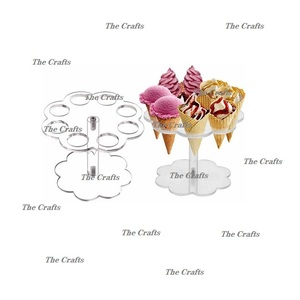 Support de cône de crème glacée acrylique 16 trous taille et forme personnalisées support de cône de crème glacée pour la maison utilisation d'hôtel - Product Image 6