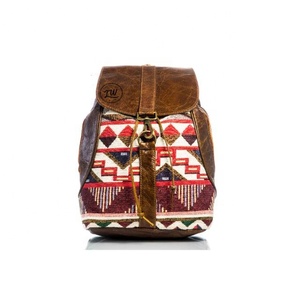 LW Luxury Handmade Leather <b>Backpack</b> Women Custom Vintage New Design Travel Bag Logo Cotton Lining Portable Dress Style Summer - Product Image 1