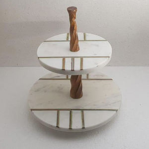 Venta caliente tipo plegado redondo de 2 niveles para decoración de pasteles en bodas y fiestas soporte de pasteles del fabricante indio SCI - Product Image 2