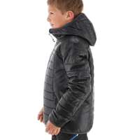 Veste matelassée d'hiver personnalisée avec logo pour hommes et enfants, design décontracté, lavée, respirante, avec tailles plus grandes et caractéristiques écologiques