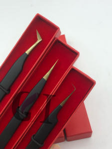 Revêtement en poudre noire de haute qualité 45 degrés en acier inoxydable 90 degrés Extension de cils droits pince à épiler Instruments de beauté - Product Image 5