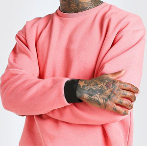Fabricante OEM Proveedor 2021 Sudadera rosa con cuello redondo para hombre, pantalones deportivos de algodón/poliéster, calidad de marca. - Product Image 2