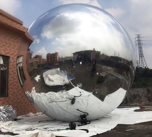 Bola de espejo inflable de color plateado, decoración de jardín de acero inoxidable hecha a medida, esfera de espejo gigante <span class=keywords><strong>para</strong></span> decoración de jardín - Product Image 4