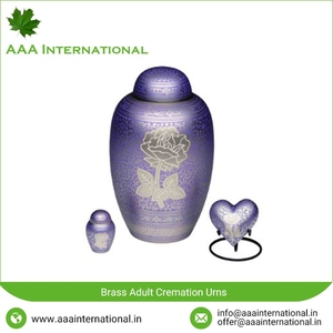 Globally Selling Highest Quality Flower Print Design Adult Brass Cremation Urns - Product Image 2
