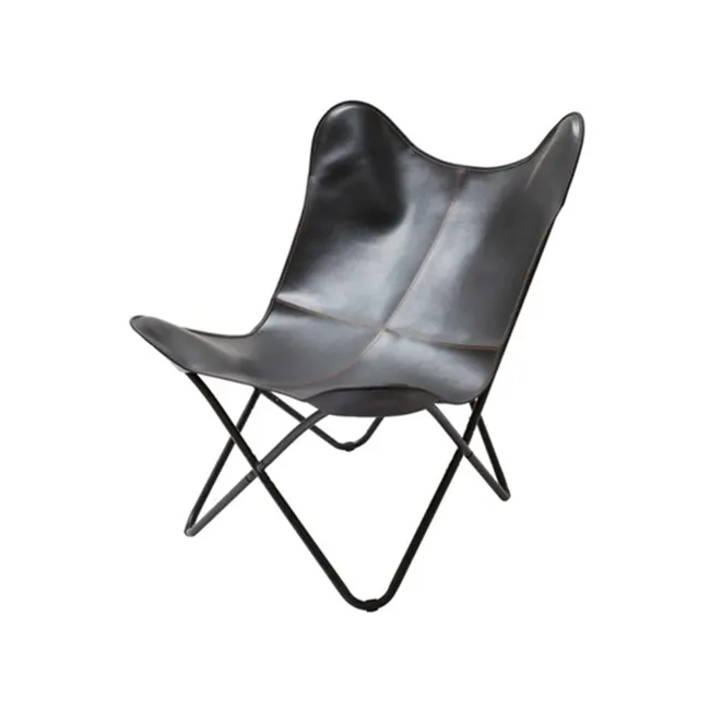 Sedia a farfalla in pelle di Design classico sedia da campeggio pieghevole pieghevole da esterno portatile di lusso per la casa