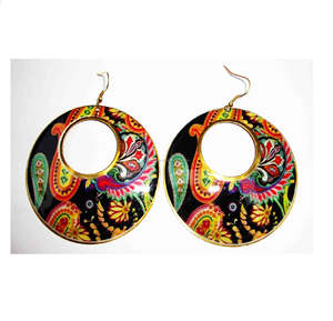 2025 joyería de Florida pendientes de gota africanos en relieve pendientes de gota de nácar de madera de Halloween pendientes de turquesa azul - Product Image 6