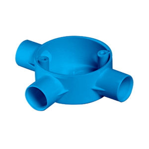Boîte de jonction à trois voies en PVC, couleur bleue, livraison gratuite - Product Image 1