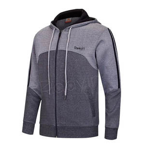 Vente en gros de haute qualité Ensemble de survêtement en coton avec fermeture éclair personnalisée Survêtements de sport pour homme - Product Image 2