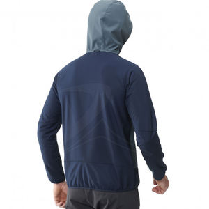 Veste d'hiver décontractée grande taille pour hommes, coupe ajustée, coque souple, imperméable, respirante, coupe-vent en laine, capuche en cuir avec longue fermeture éclair - Product Image 3