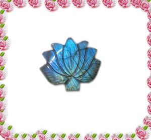 หินลาบราดอไรต์ธรรมชาติขนาด10x12มม. แกะสลักรูปดอกบัวฉูดฉาดแบบหลวมแกะสลักด้วยมือสำหรับทำเครื่องประดับแฟชั่นสำหรับงานแต่งงาน - Product Image 2