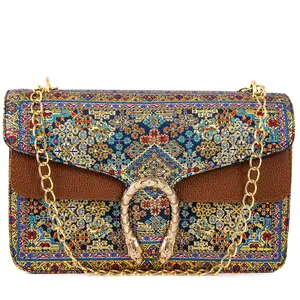 Women Chain Bag Miniature Turkish Carpet Souvenir Bag
