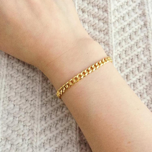 สร้อยข้อมือโซ่ทองหนา แฮนด์เมดแห่งความสุข - Product Image 1