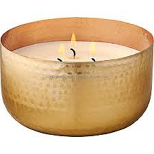 Support de bougie chauffe-plat en fer nickelé, motif martelé à bords dentelés, fait main, durable, écologique, forme ronde, pour Pâques - Product Image 2
