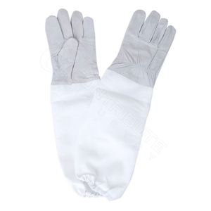 Guantes de seguridad de cuero de piel de cabra Premium Guantes de apicultura de manga larga blanca - Product Image 3