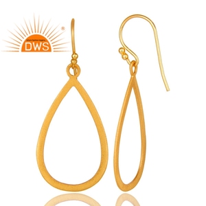 Nouvel Arrivage Boucles d'Oreilles Pendantes en Argent Sterling Plaqué Or Vente en Gros Bijoux en Argent Fournisseur de Bijoux Artisanaux Indiens - Product Image 3