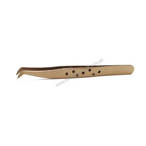 OEM Volume Lash Tweezers in Rose Gold Curved Stainless Steel Professional Beauty <b>Tool</b> with Flat Pointed Tips Eco-Friendly - Product Image 2