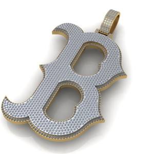 Colgante de letra "B" inicial grande personalizado, Diamante de moissanita simulado para hombres y mujeres, colección de rapero de Hip Hop - Product Image 1