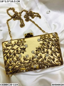 Designer Mother of Pearl Brass <b>Clutches</b> | Handmade Exclusive Wedding Ladies <b>Bridal</b> Brass MOP <b>Clutch</b> <b>Bags</b> - Product Image 5