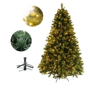 בסיטונאות עץ עם אורות חיצוני-יוקרה 210cm מעורב עלה חג המולד דקורטיבי עץ עם חם לבן LED אורות חיצוני חג המולד דקורטיבי עץ
