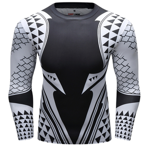 Custom Sublimated Compression Gym Shirts Long Sleeve BJJ Rashguard MMA <b>Mens</b> Rash Guard - Product Image 4