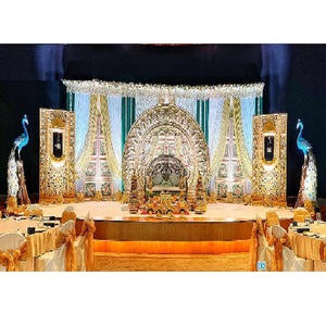 Decoración de escenario con temática de pavo real para boda, escenario de compromiso con temática de pavo real Indio, para recepción - Product Image 1