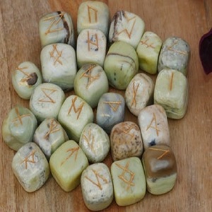 Increíble juego de runas Serpentinas de cristales curativos naturales de la mejor calidad, venta al por mayor, juego de Runas de piedra pulida - Product Image 3