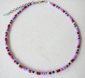Blue Beaded Choker Necklace Seed Bead Choker - Product Image 1