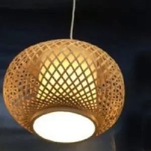 Grosir Foyer Retro Desain Dapur Gantung Buatan Tangan Lentera Bambu Lampu Rotan Rotan Ruang Tamu Desainer Lampu untuk Aula