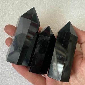 Petit Point Tours de Guérison Naturel Obsidienne Noire Agate Cristal Pierre Précieuse Pierre Semi-Précieuse Artisanat à Vendre - Product Image 1