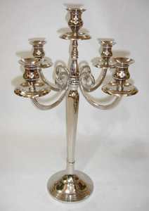 Decorative 5 <b>Light</b> Candelabra Metal Nickel Plated Crystal <b>T</b>-<b>Light</b> Holder Candelabra with Flower Bowl Luxuries Wedding Candelabra - Product Image 5