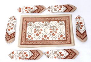 New Arrival Handprinted Cotton Napkins Set Met Set Home Decor Textiles Table Mat Napkins - Product Image 4