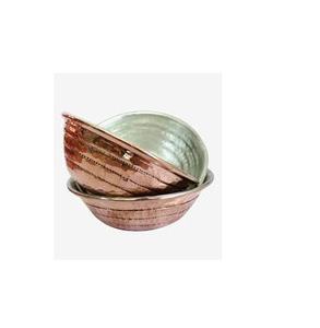 Cuenco de cobre para boda, Bol redondo de acero inoxidable para ensalada, buffet, oro rosa de lujo, martillado, venta al por mayor - Product Image 6