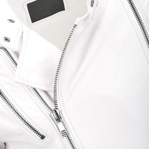 Winter White <b>Men's</b> High Quality Genuine <b>Leather</b> <b>Jackets</b> Casual Stand Collar Customized Shell Coated OEM Service 1pcs - Product Image 5