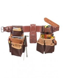 Genuine Vegetable <b>Leather</b> Heavy Duty 18 Pocket <b>Tool</b> Belt With <b>Leather</b> Strap <b>Tool</b> Bag 2023 - Product Image 1