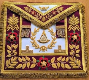 Delantal de piel de cordero blanca, delantal masónico de Regalia Plan, bordes de seda, Master Mason - Product Image 3